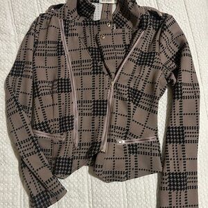 Blu Pepper Tan and Black Plaid Blazer